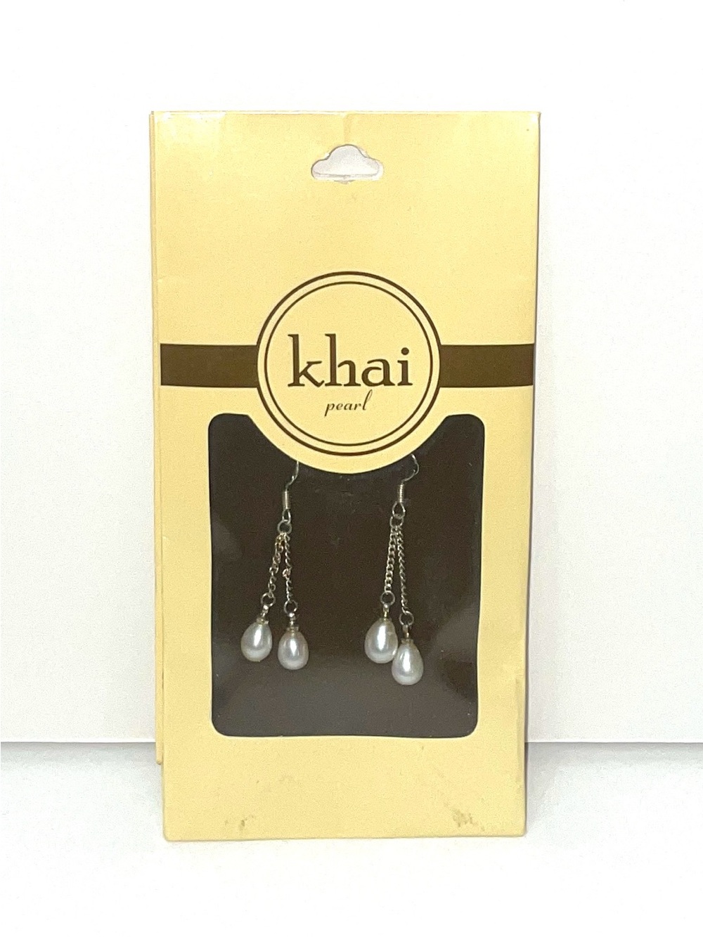 Real Khai Pearl Cultured Freshwater White Teardrop Pearl Dangle Hook Earrings